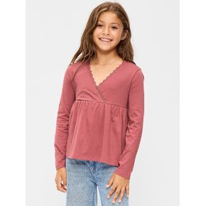 Old Navy Long-Sleeve Faux-Wrap Top for Girls - ISLAND FLOWER in Kuwait