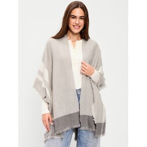 Old Navy Flannel Fringe Poncho - Gray Herringbone in Kuwait