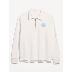 Old Navy Collared Fleece Quarter-Zip Pullover - Antique White Heather in Kuwait
