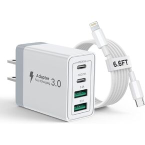 iPhone Charger Fast Charging,[MFi Certified] USB C Charger Block 20W PD USB C Wall Charger with 6FT USB C to Lightning Cable for iPhone 14/13/12/12 Pro Max/11/Xs Max/XR/X,AirPods Pro,ipad in Saudi Arabia