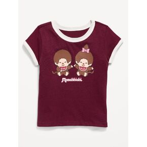 Old Navy Monchhichi® Graphic Ringer T-Shirt for Girls - Red Lacquer in Kuwait