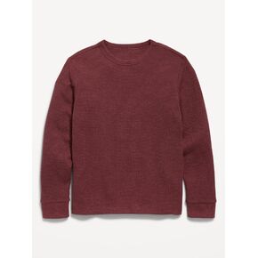 Old Navy Long-Sleeve Waffle-Knit T-Shirt for Boys - Clove in Kuwait