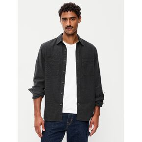 Old Navy Relaxed Long-Sleeve Flannel Pocket Shirt - Black Jack in Kuwait