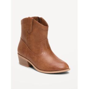 Old Navy Faux-Leather Western Boots for Girls - Brown in Kuwait
