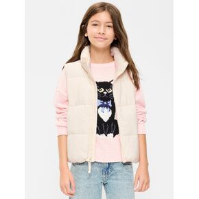 Old Navy Water-Resistant Quilted Puffer Vest for Girls - Creme De La Creme in Saudi Arabia