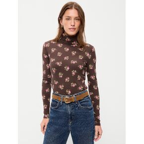 Old Navy Slim-Fit Printed Turtleneck - Black Floral in Kuwait