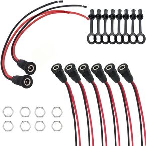 8Pack 5.5mm x 2.1MM Female DC Power Jack Socket Threaded Panel Mount Barrel Connector Adapter with 5.9 Inch Pre-soldered Wires and Dustproof Cover Cap Gytovvvz in Kuwait