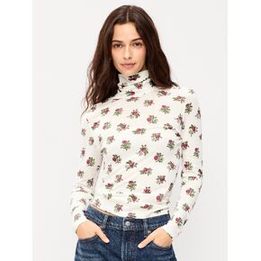 Old Navy Slim-Fit Printed Turtleneck - White Floral in Kuwait