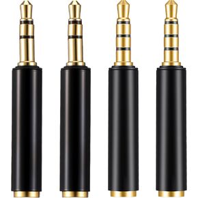4 Pack 3.5mm TRS to TRRS Adapter, Microphone Audio Converter TRRS to TRS Adapter for Cameras Computer in Kuwait
