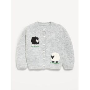 Old Navy Graphic Cardigan Sweater for Toddler Girls - Medium Gray Heather in Kuwait