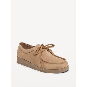 Old Navy Faux-Suede Lace-Up Derby Boots for Women - Chestnut in Kuwait