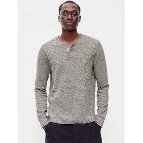Old Navy Long-Sleeve Waffle Henley T-Shirt - Heather Gray in Kuwait