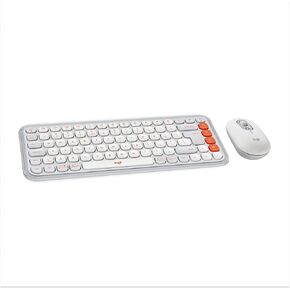Logitech POP ICON Combo, Bluetooth Keyboard and Mouse Combo, Comfortable Typing, programmable Keys and Buttons, Quiet clicks, Easy-Switch up to 3 Devices - Off-White (Renewed) in Kuwait