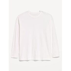 Old Navy Oversized EveryWear Long-Sleeve Tunic T-Shirt - White Lilies in Kuwait
