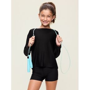 Old Navy CloudMotion Long-Sleeve Cross-Back Top for Girls - Black Jack in Kuwait