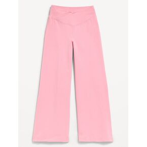 Old Navy High-Waisted PowerChill Crossover Wide-Leg Pants for Girls - Pressed Flower in Kuwait