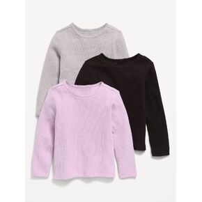 Old Navy Long-Sleeve Waffle Knit T-Shirt 3-Pack for Toddler Girls - Solid Pack in Kuwait