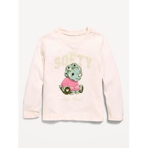 Old Navy Long-Sleeve Graphic T-Shirt for Toddler Girls - Blush On You in Kuwait