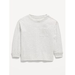 Old Navy Oversized Long-Sleeve Pocket T-Shirt for Toddler Boys - Heather Gray in Kuwait