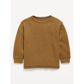 Old Navy Long-Sleeve Waffle Knit T-Shirt for Toddler Boys - Golden Brown in Kuwait