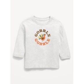 Old Navy Long-Sleeve Graphic T-Shirt for Toddler Boys - Light Gray Heather in Kuwait