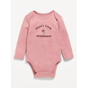 Old Navy Long-Sleeve Graphic Bodysuit for Baby - Pink Paradigm in Kuwait