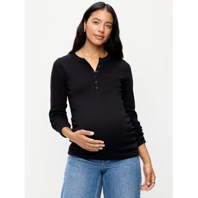 Old Navy Maternity Long-Sleeve Henley T-Shirt - Black Jack in Kuwait