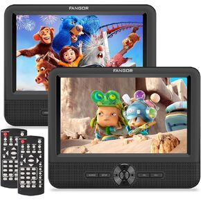 Car DVD Player Dual Screen, FANGOR 7.5 Inch DVD Player for Car Play The Same or Two Different Movies with Headrest Straps, Support Last Memory, AV Out/in, USB/SD Card, All Regions in Kuwait