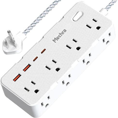 1Ft Extension Cord Power Strip 12-in-1, 8 AC Outlets 4 USB Ports (2 USB C), 1050J Surge Protector, Ultra Thin Flat Plug, Wall Mount Desktop Charging Station, Home Office Travel Dorm College in Kuwait