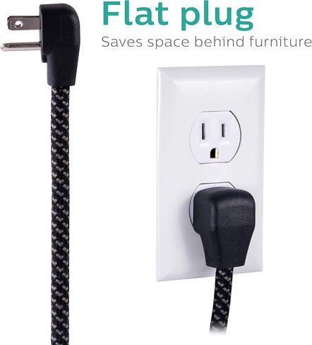 Philips Surge Protector Power Strip, 4 Ft Braided Extension Cord in Kuwait