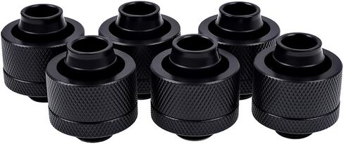 Alphacool Eiszapfen G1/4" to 13mm ID, 19mm OD Compression Fitting for Soft Tubing, Chrome, 6-Pack in Kuwait