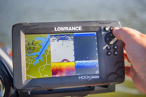 Lowrance HOOK Reveal 5 SplitShot - 5-inch Fish Finder with SplitShot Transducer, Preloaded C-MAP US Inland Mapping in Kuwait