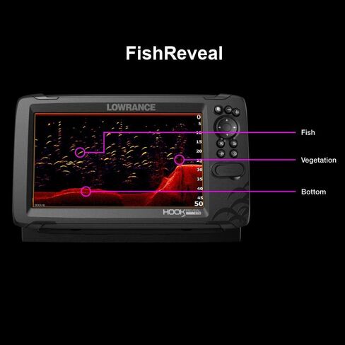 Lowrance HOOK Reveal 5 SplitShot - 5-inch Fish Finder with SplitShot Transducer, Preloaded C-MAP US Inland Mapping in Kuwait