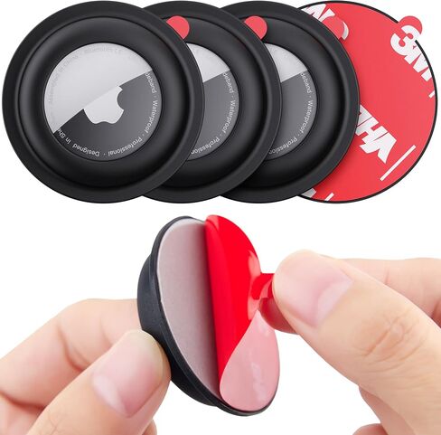 for Airtag Holder, Holder Case for Wallet Bike Tv Remote Car, for Airtag Sticker Stick, Compatible with AirTag 1st & 2nd Generation (2 Black+2 White) in Kuwait