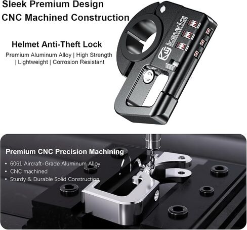 Kewig Aluminum Alloy Anti-Theft Motorcycle Bike Helmet Lock in Kuwait