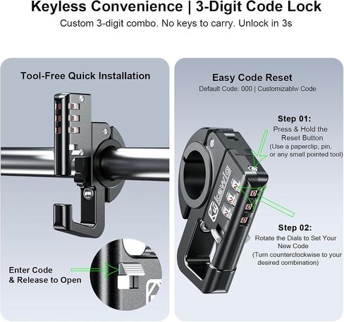 Kewig Aluminum Alloy Anti-Theft Motorcycle Bike Helmet Lock in Kuwait
