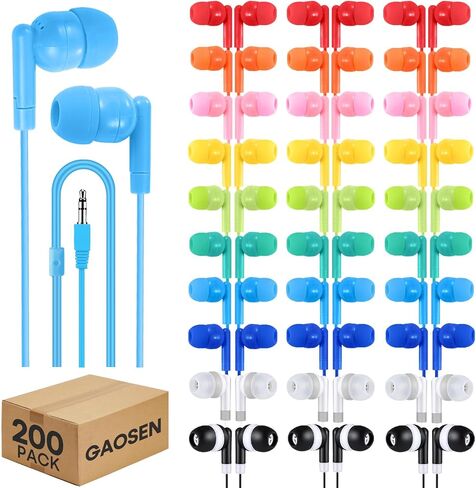 Classroom Earbuds Bulk 30 Pack for Kids School Students Children Toddler Teens Boys Girls,Individually Bagged(30 Mixed) in Saudi Arabia