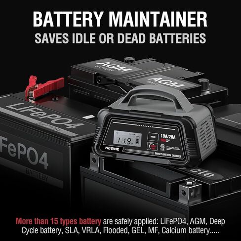 NOONE 10A/20A Smart Battery Charger - 12V/24V Fully Automatic Maintainer in Kuwait