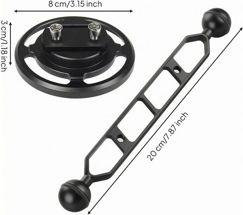 Lens Mount Adapter Camera Mount Holder Base Bracket with Threaded Connection and Slotted Cutouts Aluminum Alloy Construction for Underwater Rigs, M67 Fixed Base-arm in Saudi Arabia