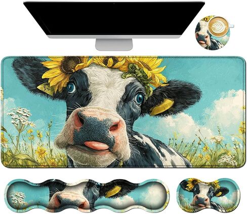 4Pcs Memory Foam Keyboard Wrist Rest Desk Mat Set, Flame Dragon in Saudi Arabia