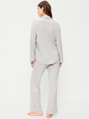 Old Navy Sunday Sleep Knit Jersey Pant Set - Gray Stripe in Kuwait