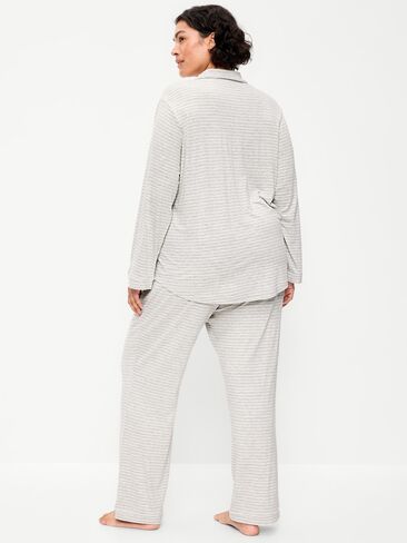 Old Navy Sunday Sleep Knit Jersey Pant Set - Gray Stripe in Kuwait