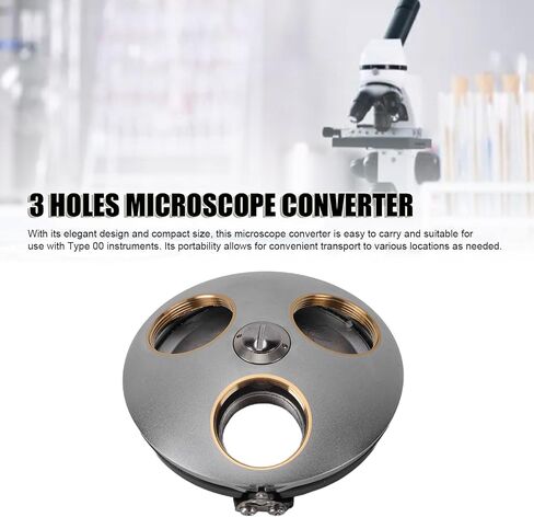 banapoy 3 Holes Microscope Converter, Aluminum Alloy Objective Lens Adapter, Microscope Lens Adapters, RMS Interface, 20.2mm Thread Hole Diameter, for 185 195 Objective in Kuwait