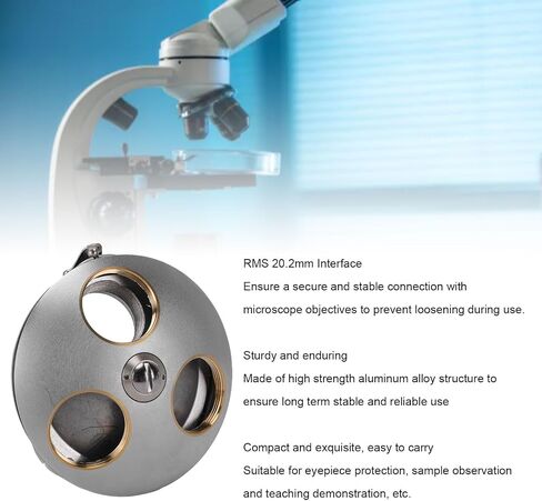 banapoy 3 Holes Microscope Converter, Aluminum Alloy Objective Lens Adapter, Microscope Lens Adapters, RMS Interface, 20.2mm Thread Hole Diameter, for 185 195 Objective in Kuwait