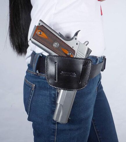 Tactical Scorpion Gear Ambidextrous Universal IWB OWB Leather Holster: Fits Springfield XDS & XD, Glock 19 21 19X 43, S&W M&P Plus All Other Such Weapons in Kuwait