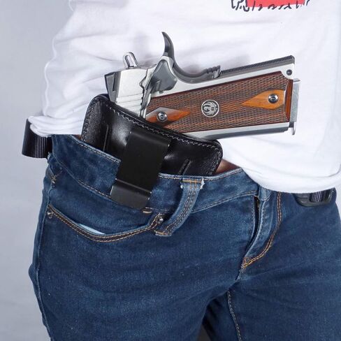 Tactical Scorpion Gear Ambidextrous Universal IWB OWB Leather Holster: Fits Springfield XDS & XD, Glock 19 21 19X 43, S&W M&P Plus All Other Such Weapons in Kuwait
