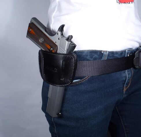Tactical Scorpion Gear Ambidextrous Universal IWB OWB Leather Holster: Fits Springfield XDS & XD, Glock 19 21 19X 43, S&W M&P Plus All Other Such Weapons in Kuwait