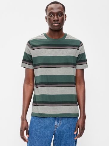 Old Navy Crew-Neck Striped T-Shirt - Green Stripe Top in Saudi Arabia