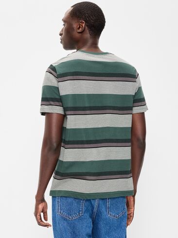 Old Navy Crew-Neck Striped T-Shirt - Green Stripe Top in Saudi Arabia