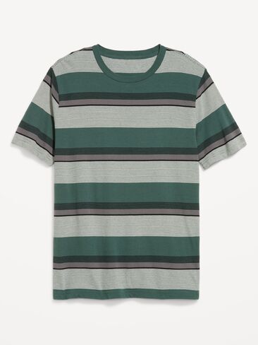 Old Navy Crew-Neck Striped T-Shirt - Green Stripe Top in Saudi Arabia